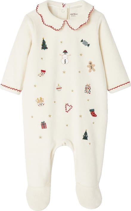 Vertbaudet Pyjama - fluweel - baby - kerst - geborduurd