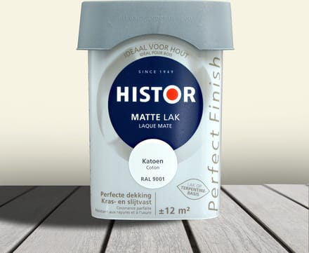 Histor Perfect Finish Lak Mat 2,5 liter - Katoen (Ral 9001)