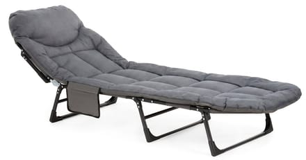 Opvouwbaar kampeerbed - SPRINGOS - 200x65 cm - 6-standen rugleuning - Belasting 150 kg grijs