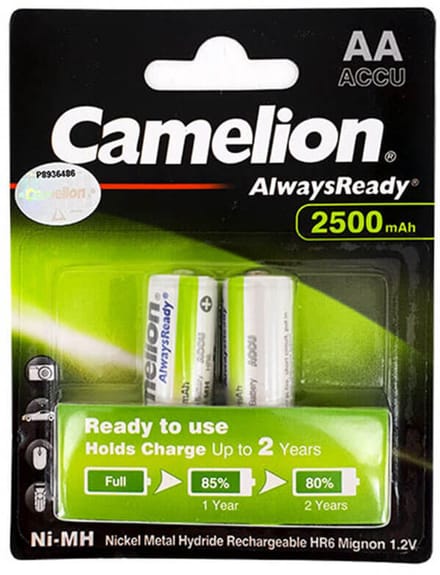 Camelion NI-MH Always Ready HR6 / AA / 2500mAh Oplaadbare Batterijen – 2 stuks