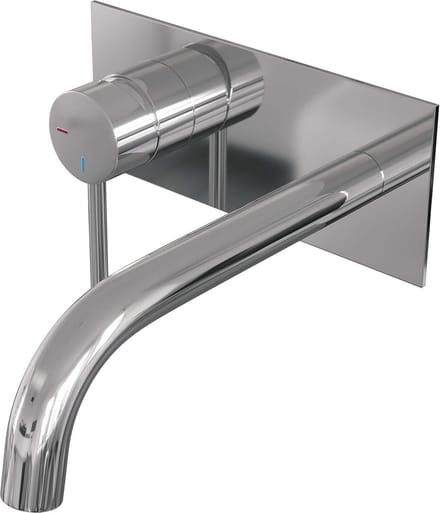 Brauer Chrome Edition inbouw wastafelmengkraan met gebogen uitloop en afdekplaat model A2 chroom