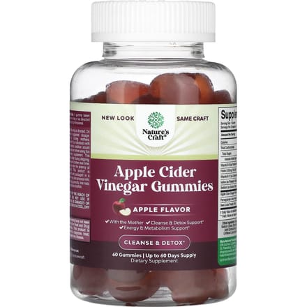 Nature's Craft, Bonbons gélifiés au vinaigre de cidre de pomme, 60 unités