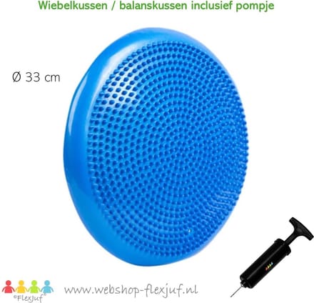 Balanskussen / wiebelkussen incl. pompje - Blauw