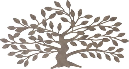 Wanddeco metaal boom bruin industrieel 38 x 70cm