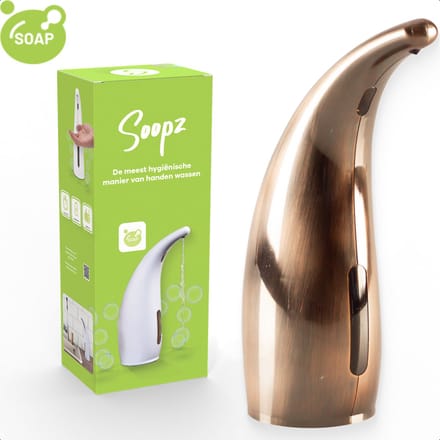 Soopz Automatische Zeepdispenser – Koper – Copper Brushed Classic – Zeeppompje met Bewegingssensor – Handzeep