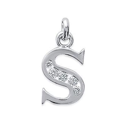 Blinx Jewels Zilveren Hanger Letter S Steentjes