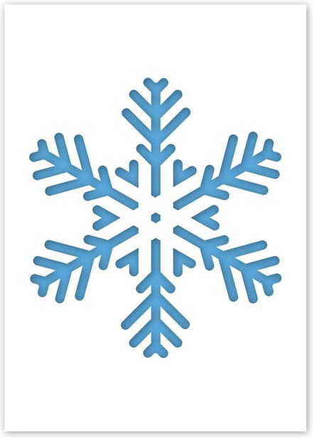 QBIX Sneeuwvlok Sjabloon A4 Formaat Kunststof - Uitsnede 17cm breed