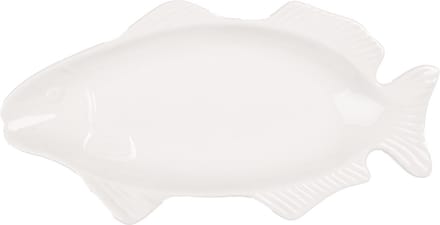 Clayre & Eef Schaal Vis 30x15x3 cm Wit Keramiek