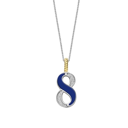 TI SENTO Dames Hanger - 925 zilver - Cijfer 8 - Blauw - 6841LB_8
