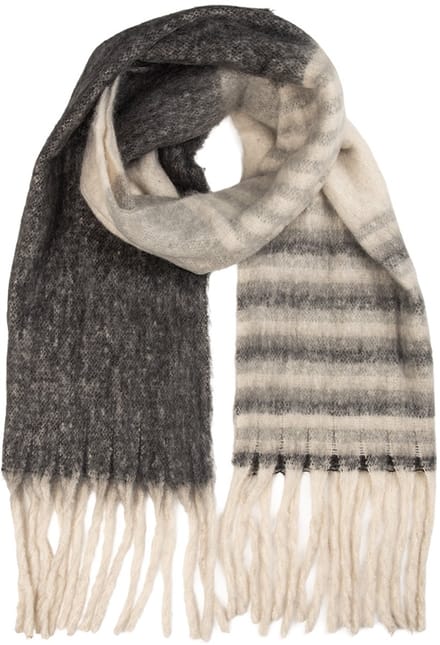 Clayre & Eef Wintersjaal Dames 50x180 cm Grijs Textiel