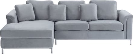 OSLO - Hoekbank - Lichtgrijs - Rechterzijde - 270 cm - Polyester