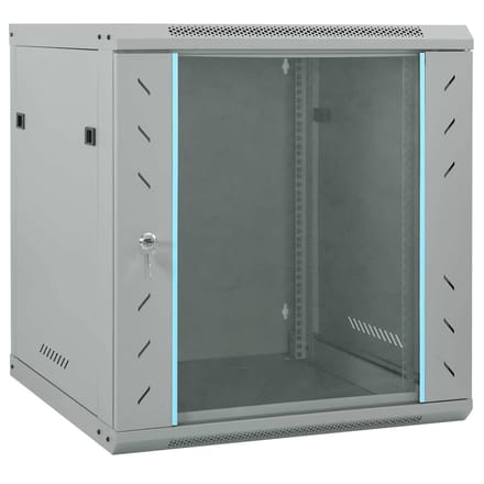 vidaXL Netwerk kabinet met opslag Grijs 60 x 45 x 65 cm Staal