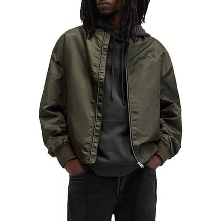 AllSaints Underground Bomber Dull Khaki Green Taglia: S | Bomber Outlet | Uomo | Marrone