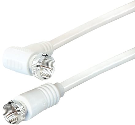 F (m) recht - F (m) haaks coaxkabel - wit - 2,5 meter