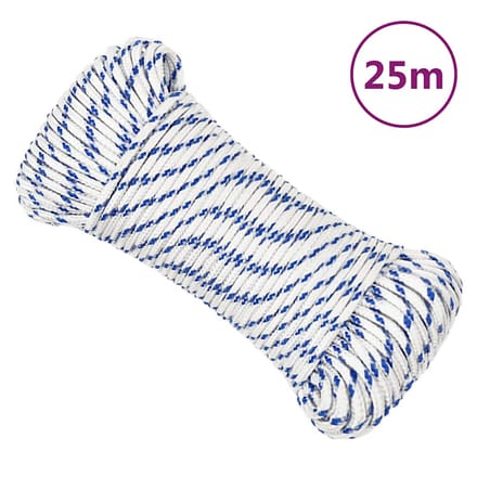 vidaXL - Boot - touw - 4 - mm - 25 - m - polypropyleen - wit