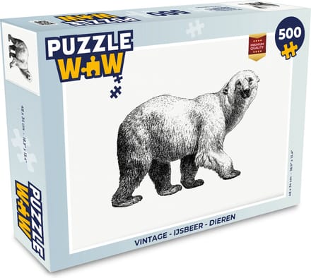 Puzzel Vintage - IJsbeer - Dieren - Legpuzzel - Puzzel 500 stukjes