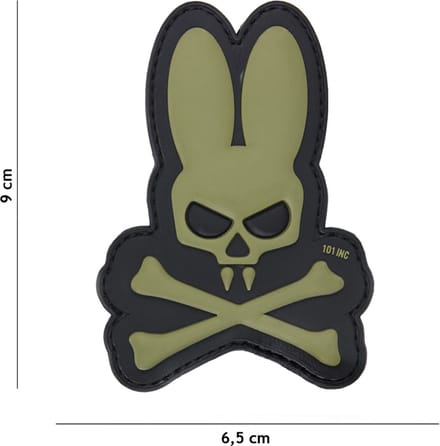 101 Inc Embleem 3D Pvc Skull Bunny Groen 17053