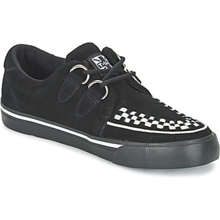 TUK Pointed Creeper Sneaker Zwart Wit Suède Platform Schoenen - A9182