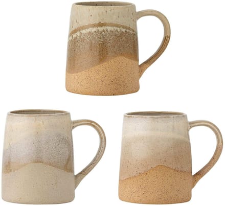 Bloomingville Mokken aardewerk bruin Soleia set van 3