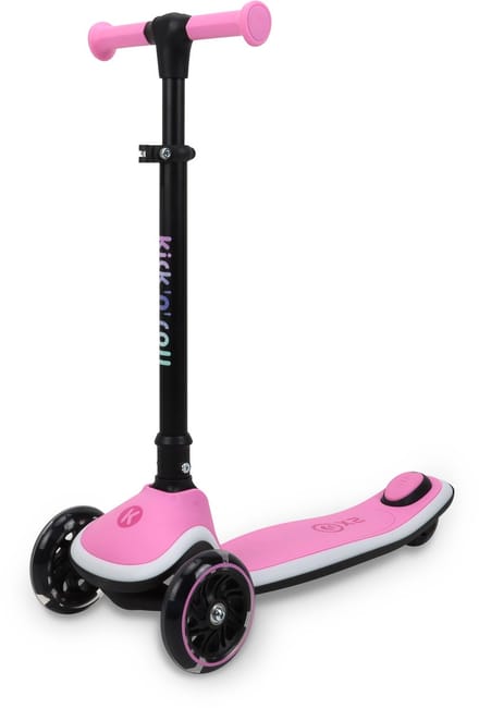 Kick'n'Roll X2 Kinderstep - Pink, 3 wielen, LED-verlichting in het board, stuur in hoogte verstelbaar.