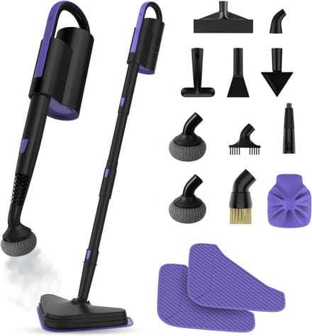 AHD® Stoomreiniger vloer - Stoomreiniger - Stoomreinigers - Zwart/Paars - 45cm x 42cm x 13cm