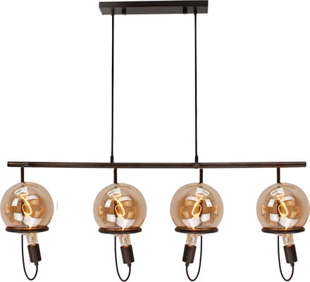 Chericoni Anello Hanglamp - 4 lichts - Lengte: 115 cm - E27 - Zwart
