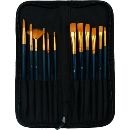 Kwasten set conda synthetisch 12 stuks in etui | Set a 12 stuk