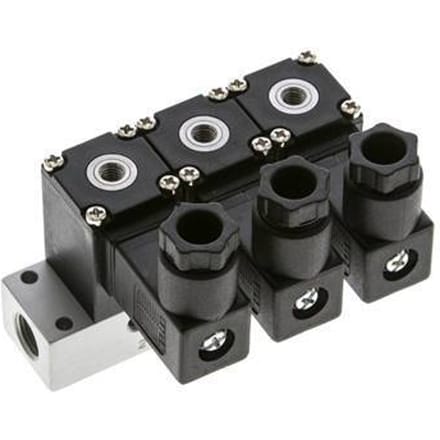 3x3/2 M5 NC Magneetventiel 12V DC -0.95-8bar/-13.2-112psi Airtec