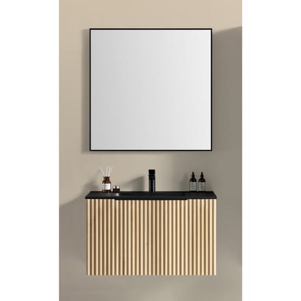 Xellanz Ribbella Badmeubel Compleet - 100cm - Naturel Eik/Mat Zwart