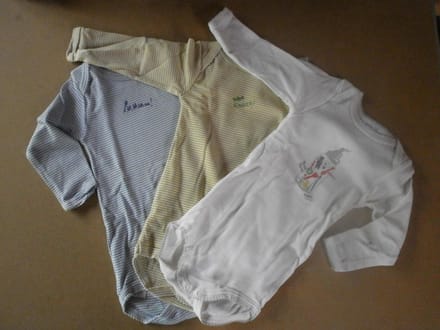 Petit Bateau - 3 Pack - Romper - Body lange mouw - Unie - 1jaar 74