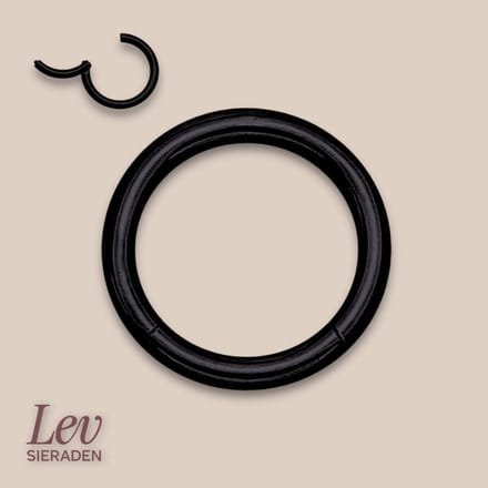 Titanium Zwarte Click Ring 1.2 mm x 9 mm - Lev Sieraden - Piercing - labret piercing - neuspiercing - tragus piercing - Oorpiercing -Segment ring