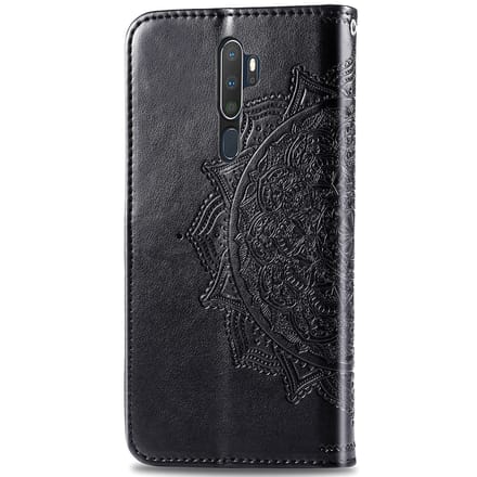 Mandala Bookcase voor de Oppo A5 (2020) / A9 (2020) - Zwart