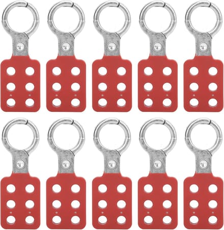 Lockout Hasp - Veiligheidshasp Sluiting - Onderhoud Beveiligen - 6-Gats Ontwerp - 25mm Diameter - Rood