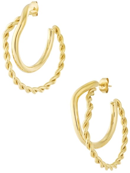 Organic braided hoop earrings
