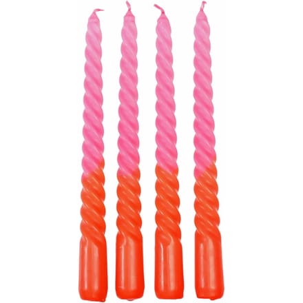 Spiraalkaarsen Rex London Dip Dye (x4)