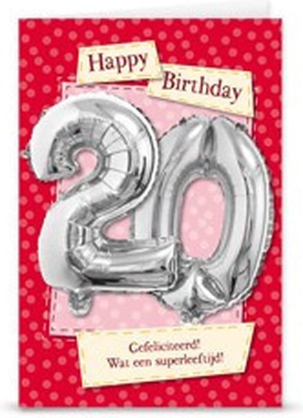 Miko - Kaart - Leeftijdballon - 20 Jaar