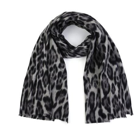 Sjaal Katoen & Viscose - Trendy sjaaltje - Dames - Zwart Print - Luipaardprint