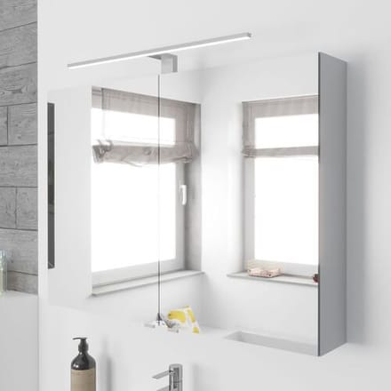 MEGABAD Profi Collection mirror cabinet with 2 doors and surface mounted light 90 cm LHMSP9064B90WEM