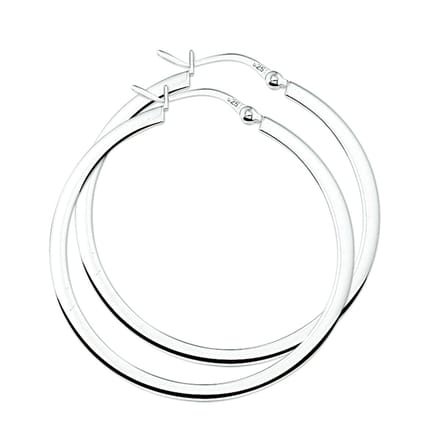 TFT Oorring Vierkante Buis Zilver Glanzend 2.5 mm x 40 mm