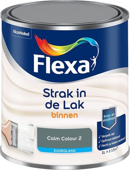 Flexa - Strak In De Lak Binnenlak Zijdeglans - Calm Colour 2 - Mengverf - 1 L