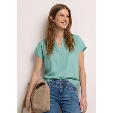 Blouse met losse schouders en gespleten hals