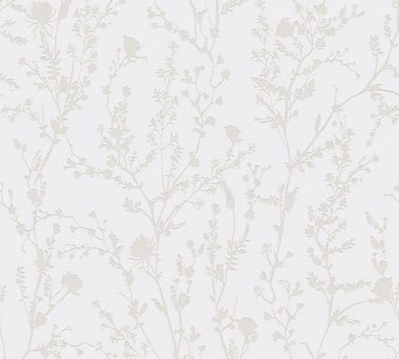 TAKKEN BEHANG | Floraal - Lichtgrijs Wit - A.S. Création Casual Living