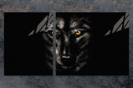 TMK ArtDeko - Snijplank - Glas - 100x52 cm - Wolf Print