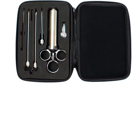 EldurApi BBQ Injectiespuit - RVS - Inclusief 2 Naalden - 17 cm - Vlees Injecteren - Marinade Injector - Kamado