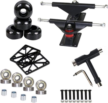 Skateboard Hardware Set - Wielen Lagers - Skateboarden - Complete Upgrade Set - 8 inch - Zwart