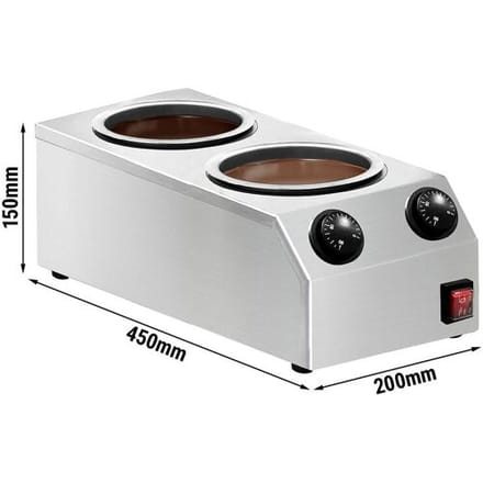 GGM Gastro Schokoladenschmelzgerät - 2x 2 Liter - 600 Watt Zilver