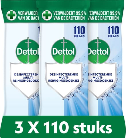 Dettol Doekjes Cleanser 110st - 3 Stuks - Voordeelverpakking