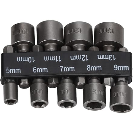 9 Stuks Dopbits 1/4 inch Zeskant Schacht Chroom-Vanadium Staal Schroevendraaierdoppen met Opberghouder