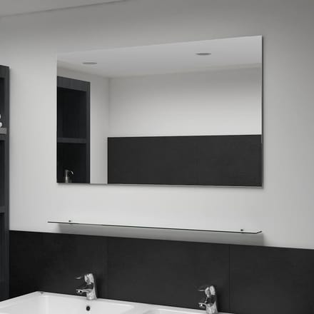 vidaXL - Wandspiegel - met - schap - 100x60 - cm - gehard - glas
