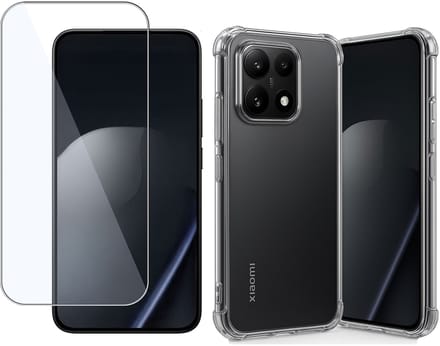 TechNow Hoesje + Screenprotector geschikt voor Xiaomi 15T Hoesje Screenprotector - Tempered Glass - Extreme Shock Case Transparant